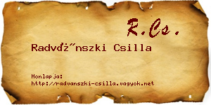 Radvánszki Csilla névjegykártya