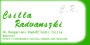 csilla radvanszki business card